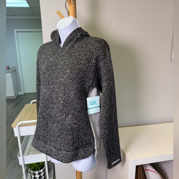 Athleta Other - NWT Athleta Girl Grey/black Textured Halftime Hoodie Sz Girl XL/14